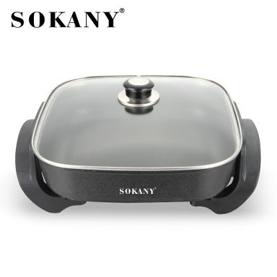 China Household Sokany YQ-2005 Electric Pot Nonstick Coating, Easily Frying Eggs, Fish And Other Food Easy To Control The Temperature for sale