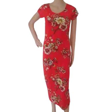 China GOOD QUALITY SUMMER READY RUNNING OCCASIONAL DRESS SHEATH LONG BREATHABLE LADIES FLORAL DRESS for sale