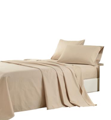 China Sustainable china top bed sheet solid color Bamboo polyester comfortable bedding set Easy Care bed sheet set for sale