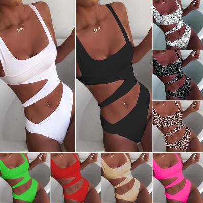 China Breathable Drop Shipping 2021 New Ladies Tie One Piece Bikini Self Tie Plunging Self Tie Plunging One Shoulder Custom One Piece Swimsuit for sale