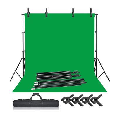 China Custom SOLID COLOR Beiyang Backdrop Kit 6.6*10ft Screen 7.5*10ft Green Backdrop Stand With 4 Clips For Professional Photography Studio for sale