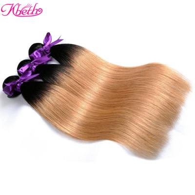 China Virgin Hair Wholesale Peruvian Hair Silky Straight Wave 1B/27# Ombre Peruvian Hair Straight/Brazilian Weave Bundles for sale