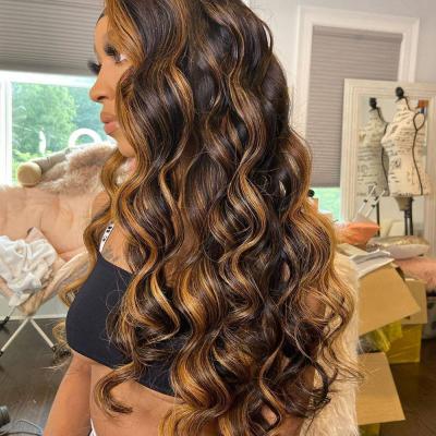 China Kbeth Hightlight Kinky Curly Loose Wave Lace Band Wigs 13x6 Frontal Brazilian Wigs Hair Lace Closure Raw Hair Vendors Yes for sale