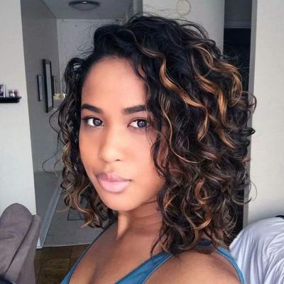 China Kbeth Waterwave Kinky Curly Hair Wig For Colored Women 2021 Fashion Remy Real Virgin Hair Brown Color 10 Edge Bob Hair Wigs Short for sale