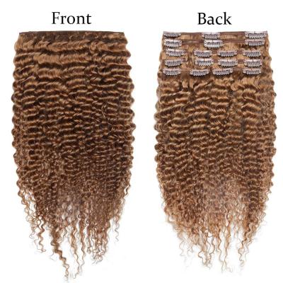 China 100% Virgin Hair Clip-in Kbeth #30 Light Afro Kinkys Auburn Curly Hair Double Weft Hair Clip In Hair Extensions 10-26Inch 100% Remy Human Hair for sale