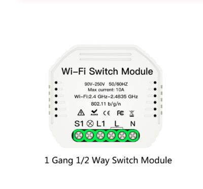 China Residential/Multi-Purpose 1/2 Way 1/2 Band Mini WiFi Smart Light Switch Relay Module Smart Life For Tuya Radio Remote Control for sale