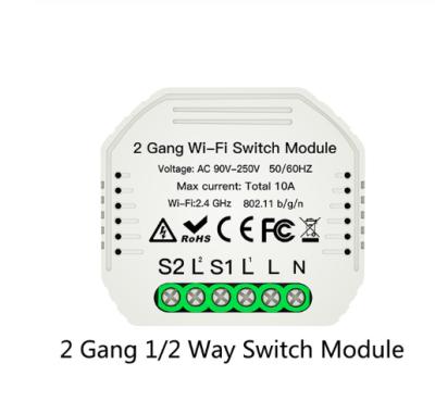 China 2 Way 2 Band Mini WiFi Smart Light Switch Relay Module Residential / Multipurpose Smart Life For Tuya Radio Remote Control for sale