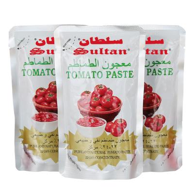 China 70g Sultan Brand Standing Sachet Tomato Paste 70g Tomato Pouch Mudhish Tomato Paste for sale