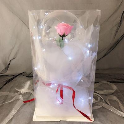 China New products gifts etc. 2020 Led Transparent Bobo Balloon Rose Bobo Balloons Artificial Flower For Wedding Valentine's Gift for sale