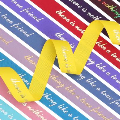 China Washable/Recycled/High Tenacity/Viable custom grosgrain custom ribbon brand logo printing ribbon for sale