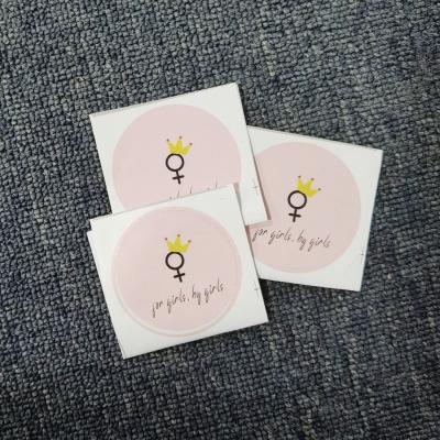 China Waterproof private design custom die cut adhesive paper stickers with shiny gold foil printed brand logo for sale