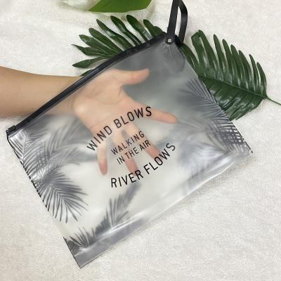 China Customized Recyclable Customized Logo PVC Clear Transparent Plastic Eco-Friendly Holographic Zipper Cosmetic Bag for sale