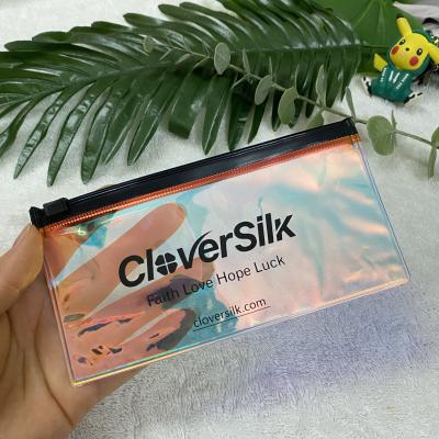 China Recyclable PVC Logo Design Black Zipper Round Custom Zipper Puller Biodegradable Packaging Bag for sale