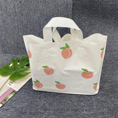 China Color Printing Logo Double Restaurant Take Out Recyclable Pe T-shirt Customized Plastic Bag for sale