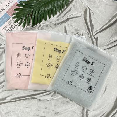 China Recyclable Frosted Custom Zipper Bag Frosted Zipper Bags Colorful Frosted Zipper Bag With Separate Compartments for sale