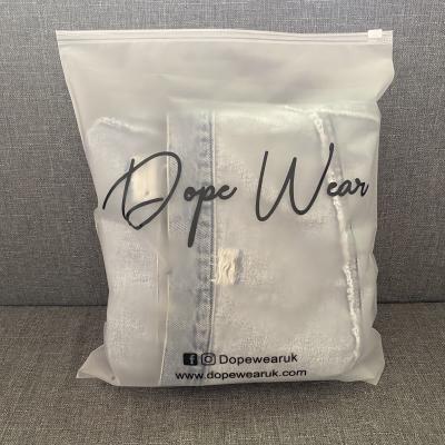 China Recyclable Frosted Zipper Bag For Clothing Zipper Bag With Logo Printed Zipper Bags for sale