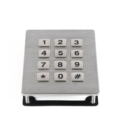 China ATM 3x4 Stainless Steel Keypad Metal Dome Telephone Entry Systems Numeric Keypad for sale