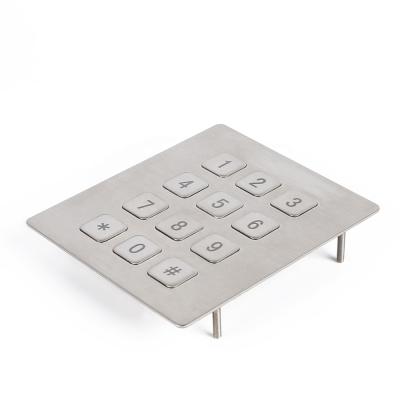 China Access Control Customizable Waterproof IP65 304 Stainless Steel Matrix Keypad 12 Key Buttons For Security for sale