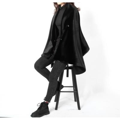 China Autumn And Winter New Fashion Women's Medium Cape Cardigan Long Sleeve Velvet Heating Coat for sale