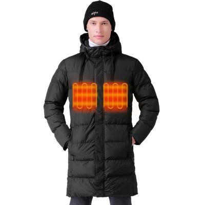 China Waterproof Best And Cheapest Down Electric Heating Outdoor Long Jacket For Outdoor Hiking Fishing for sale