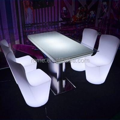 China Restaurant Set Lighted Color Change Led Outdoor Glowing Dinner Coffee Table Modern Restaurant Furniture for sale