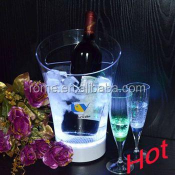 China Sustainable Acrylic Cheap Price Multicolor Transparent Ice Bucket Led Lighting for sale