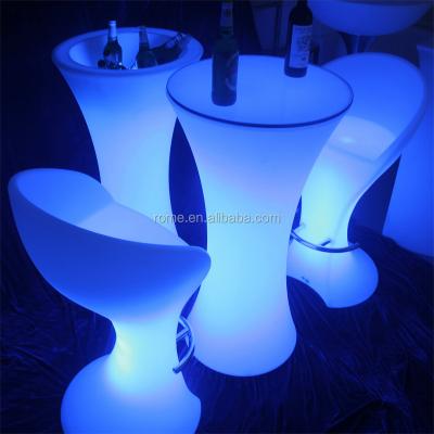 China Large Rechargeable Bar Table High Cooler Outdoor Stand Led Ice Bucket Table for sale