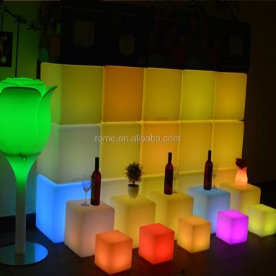 China Bar Chair Christmas Decorations Cube Shaped LED Light Seat Lighting for sale