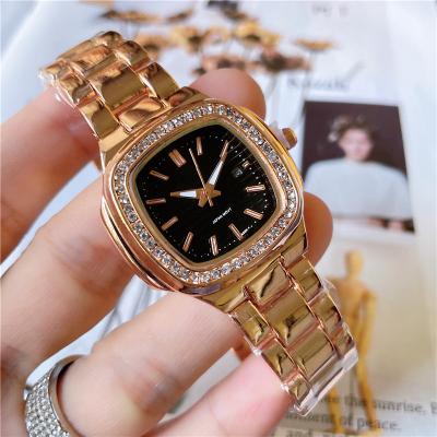 China Fashion\classic\business\sports adjust fashion full diamond women's stainless steel strap three needle quartz soft simple synchronization watch for sale