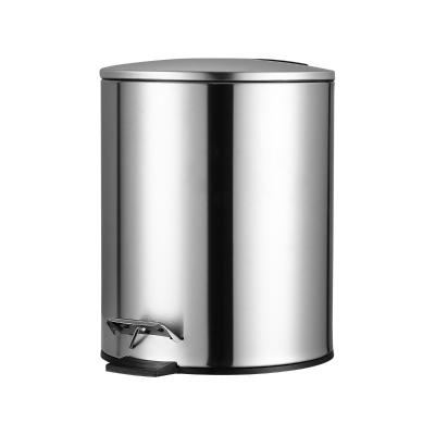 China Sustainable New Design 3L Durable Sustainable Waterproof Round Pedal Rubbish Step Waste Trash Bin Kitchen Stainless Steel for sale