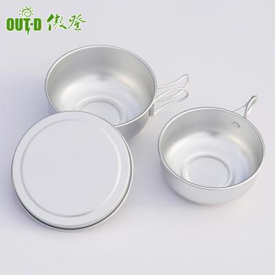 China One Person Cooking Camping Cookware Lightweight One Person Anodized Aluminum Mess Kit for sale