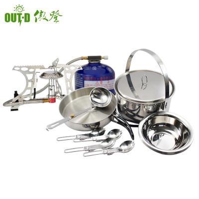 China Wholesale Ready Outdoor Cooking Mess Kit Survival Portable Meal Picnic Set Portable Camping Cookware for sale