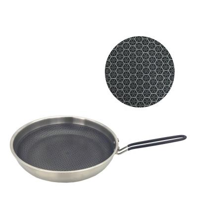 China Honeycomb Bottom 11 Inch 3 Ply Honeycomb Pan Collapsible Handle Non Stick Camping Frying Pan for sale