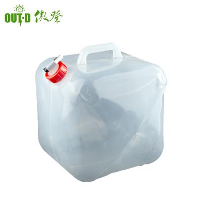 China Outdoor/Camping/Hiking Food Grade P.E 19L Foldable Water Carrier With Water Tap for sale