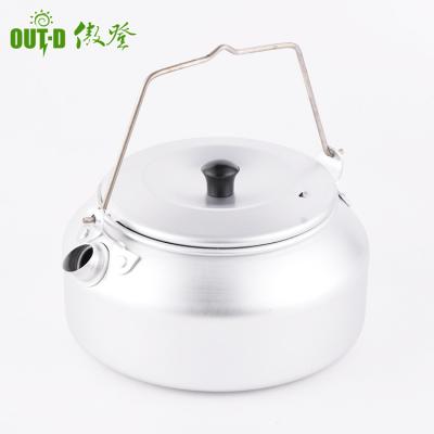 China Sustainable Multifunctional Aluminum Anodized Whistling Water Camping Tea Kettle for sale