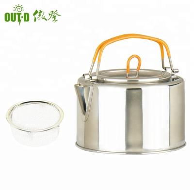 China Sustainable Camping Stainless Steel Water Teapot Kettle With Mesh Filter for sale