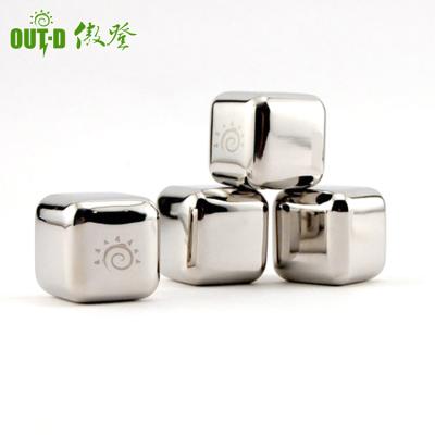 China 6 Piece Chilling Stones Viable Stainless Steel Whiskey Ice Particle Cubes Set for sale