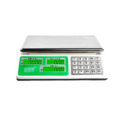 China WITH LID OEM 40KG ACS Digital Price Computing Weighing Scale with Stainless Steel Button 88LB Electronic Food Meat Counting Scale for sale