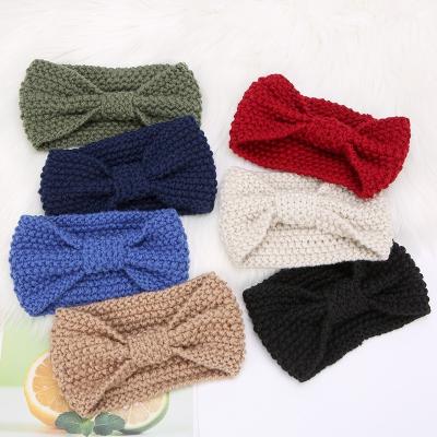 China Chinese Style Winter Knitted Equestrian Headbands Clips For Women Stylish Hair Accessories Keep Warm for sale