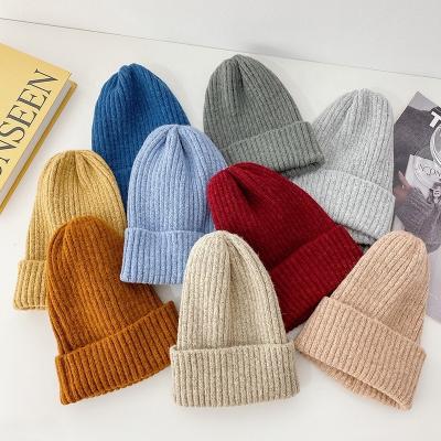 China Custom Blank High Quantity Striped Beanie Patch Hat Custom Knitted Beanie Winter Hats for sale