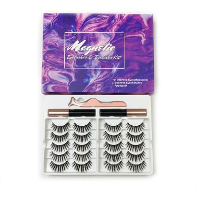 China Waterproof magnetic eyeliner magnetic eye whips magnetic eyeliner and streaks 3d silk false eyelashes for sale