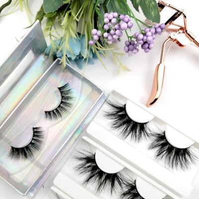 China Natural Long Lashes Private Label High End Custom Box With Fluffy 3d 25mm False Mink Eyelashes for sale