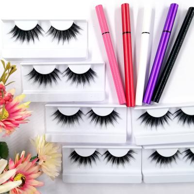 China Wholesale Top Selling Natural Silk Eyelashes 3d False Mink Long Eyelashes 10 Packs Lashes False Mink Clear Strip for sale