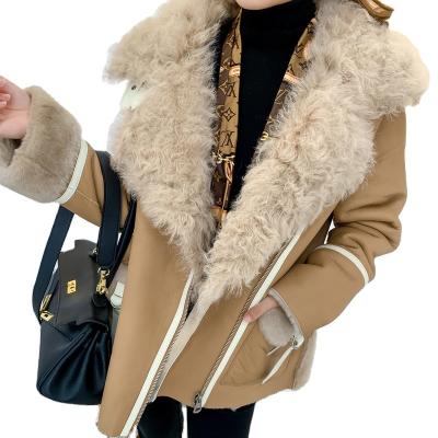 China All-in-one sheepskin clothing of new breathable fur young women motorcycle jacket ladies full fur winter riding women loose for sale