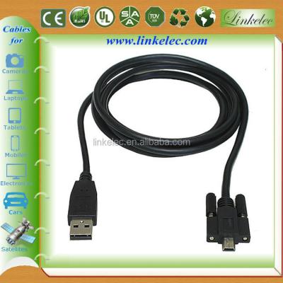 China Mini Cell Phone 6ft USB Cable With Lock Screws USB Panel Mount Cable for sale