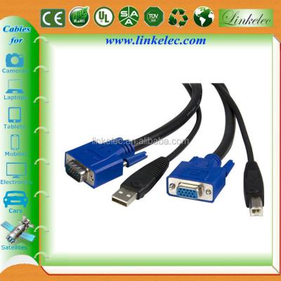 China New Multimedia USB 2.0 KVM Switch Keyboard Mouse VGA Male-Male Computer Monitor Cable for sale