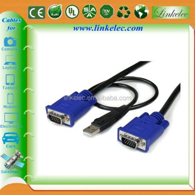 China Multimedia 2-in-1 USB KVM VGA 15 Pin Male KVM Cable to Male Cable for Keyword and Mouse for sale