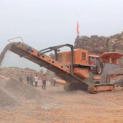 China Stone Easy Moving Jaw Crusher And Vibrating Screen Rock Crushing Integrated Mobile Crusher Station for sale