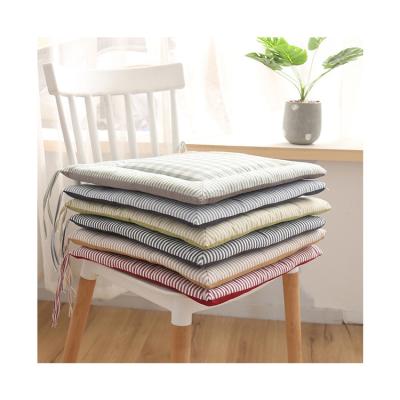 China Slim sustainable plaid cushion can be fixed with straps breathable dining chair cushion seat pad for sale