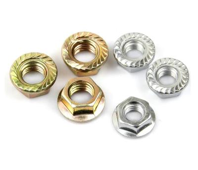 China Global Selling Heavy Industry High Quality Hex Flange Nuts High Impact Anti-loosening Class 4/6/8/10 Flexible Customization M12 M16 M20 for sale